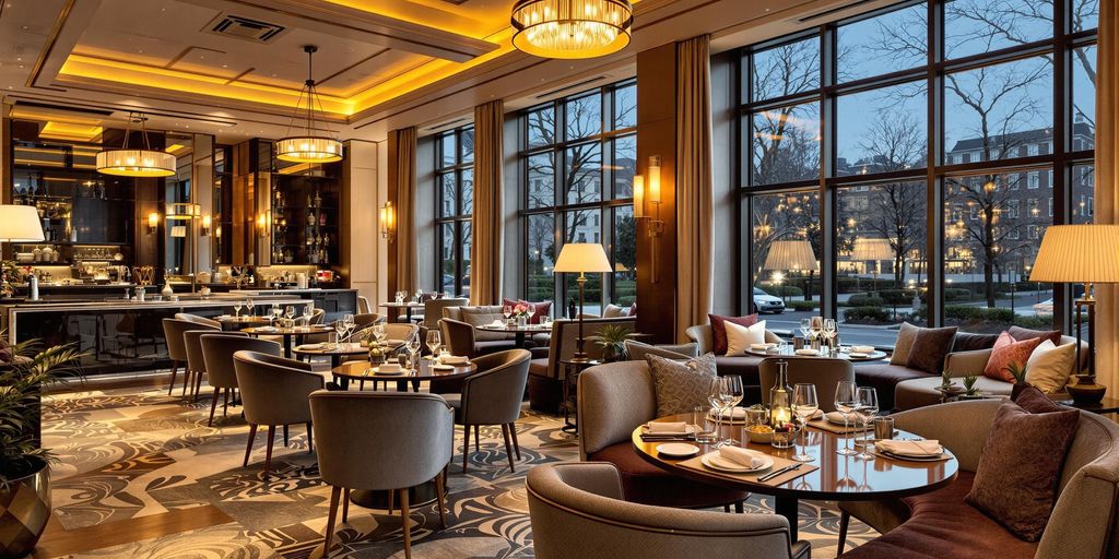 Luxuriöses Hotelinterieur in Berlin mit elegantem Design.